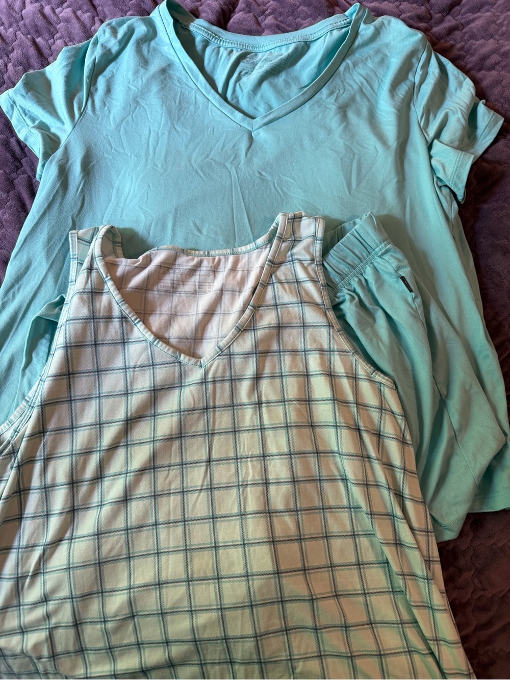Eddie Bauer Mint Green Pajama Tank & V‑Neck Tee Set